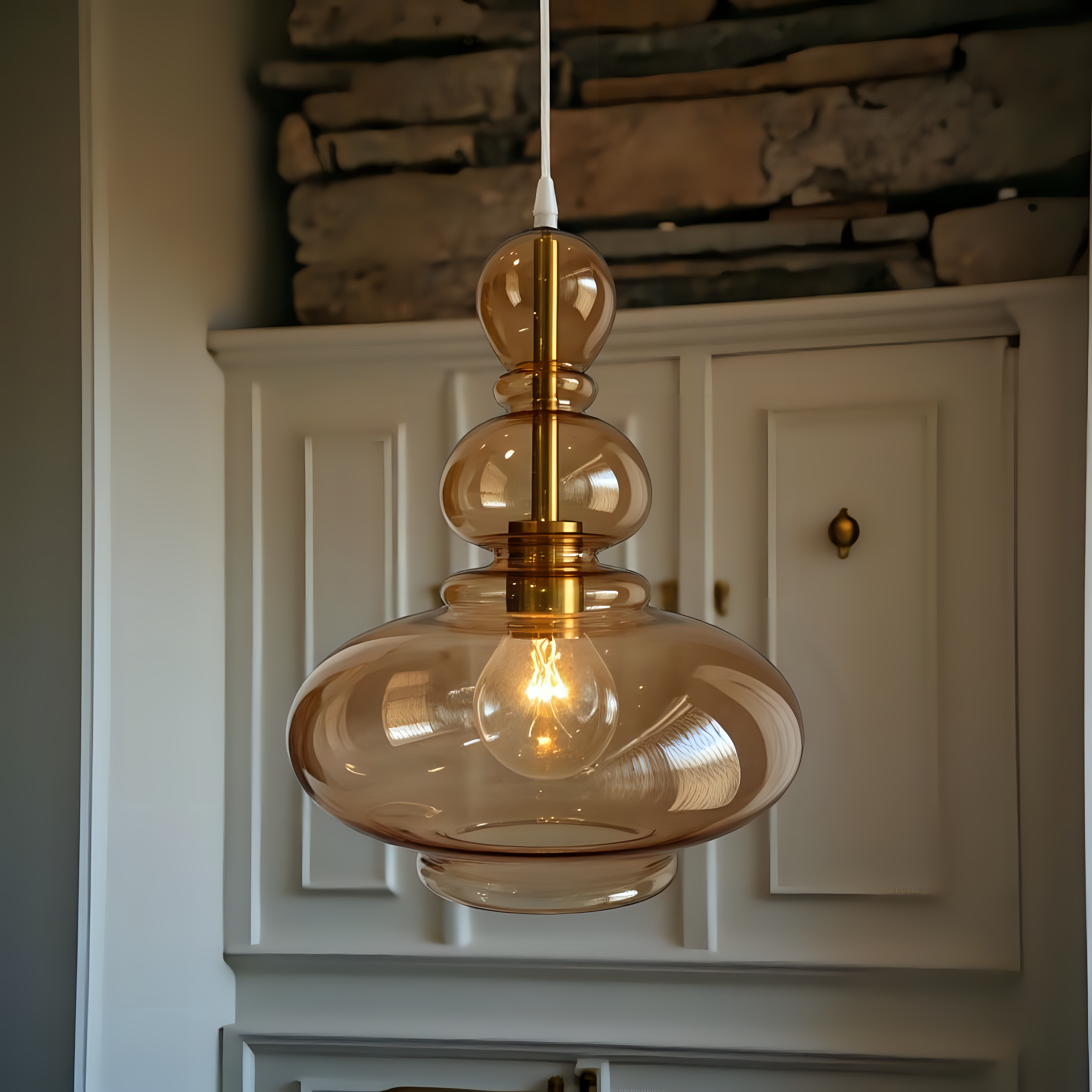 Amber Glass Pendant Light